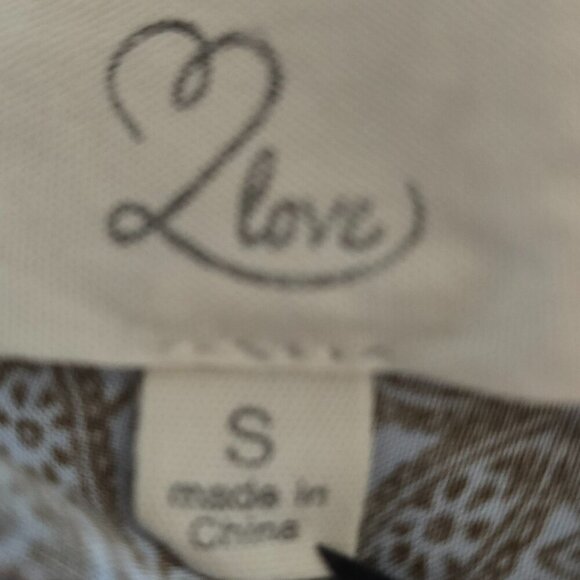 WOMENS BOHO DRESS BY LOVE, GRAY AND BLUE WITH GREEN CROCHETED LACE DETAIL SIZE S - Picture 5 of 8